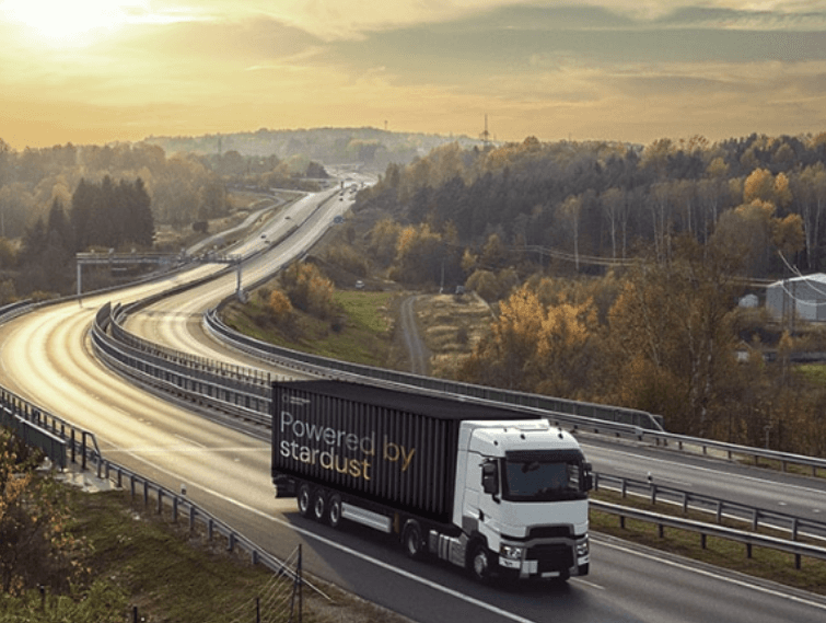 A photo of the Copenhagen Atomics truck on the road
